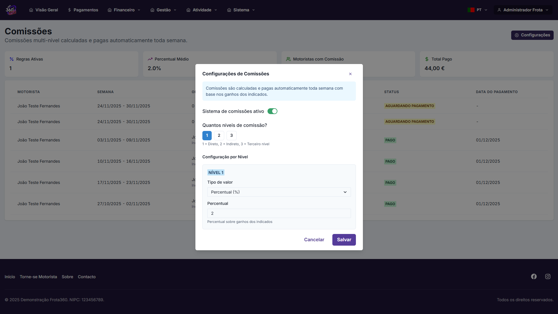 Gestão de Comissões - 1